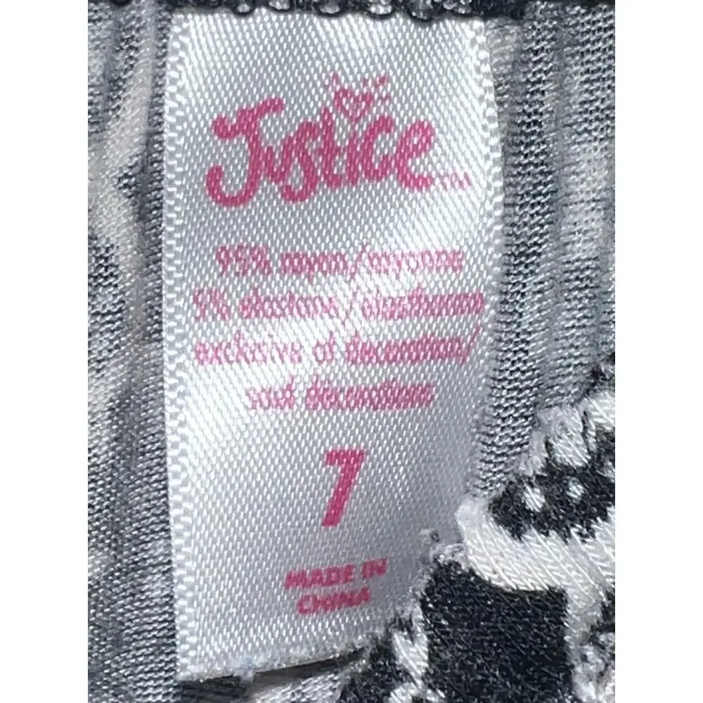 Justice Hi Lo Romper Black & White 7
